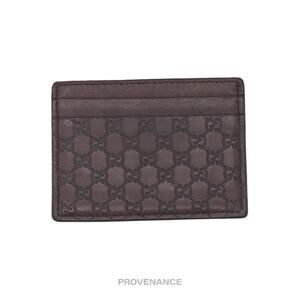 🔴 Gucci Card Holder Wallet - Chocolate MicroGuccissima Leather